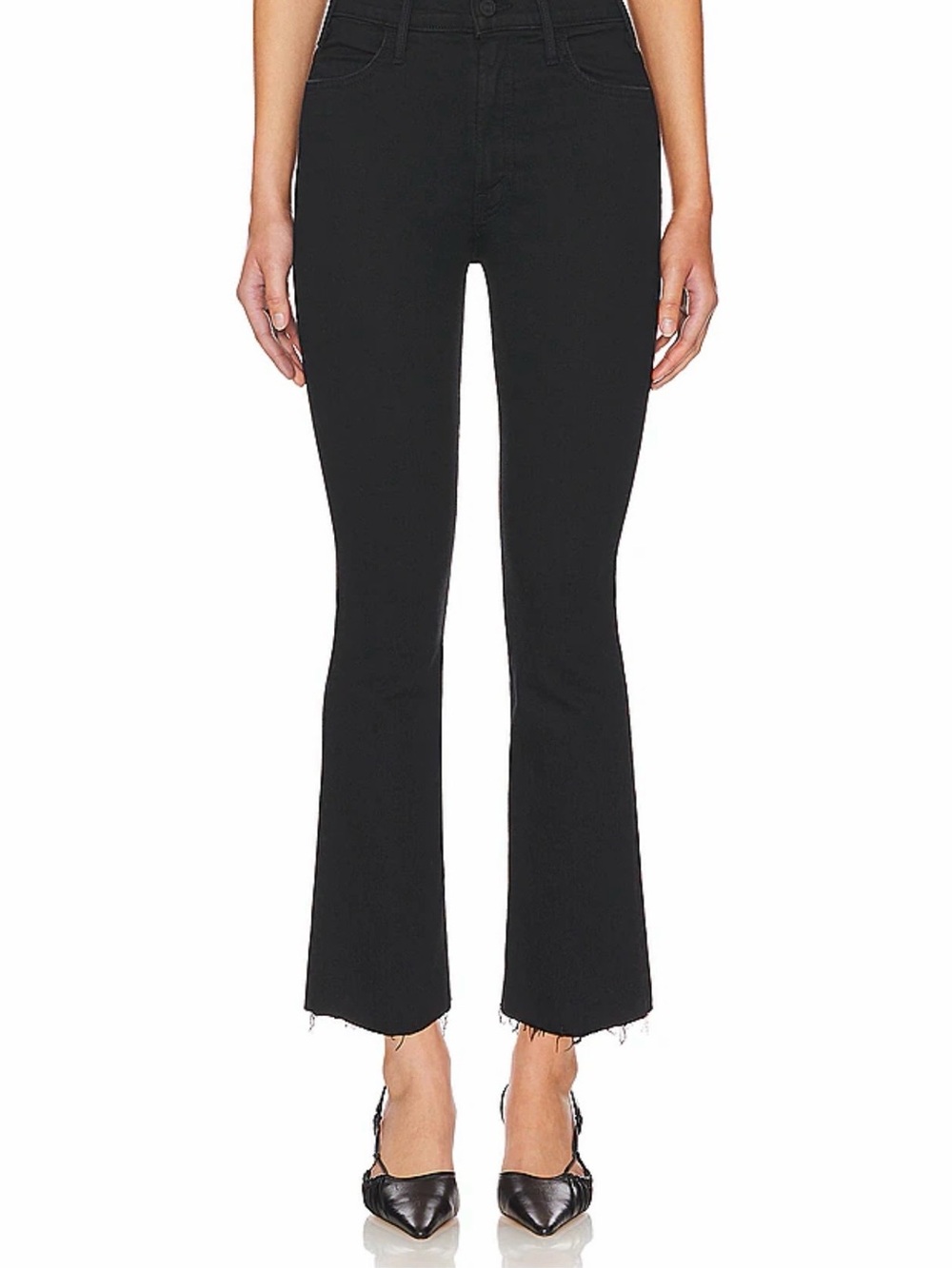 MOTHER Black High-Rise Flare Jeans